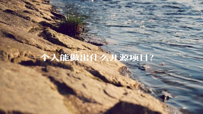 一个人能做出什么开源项目？